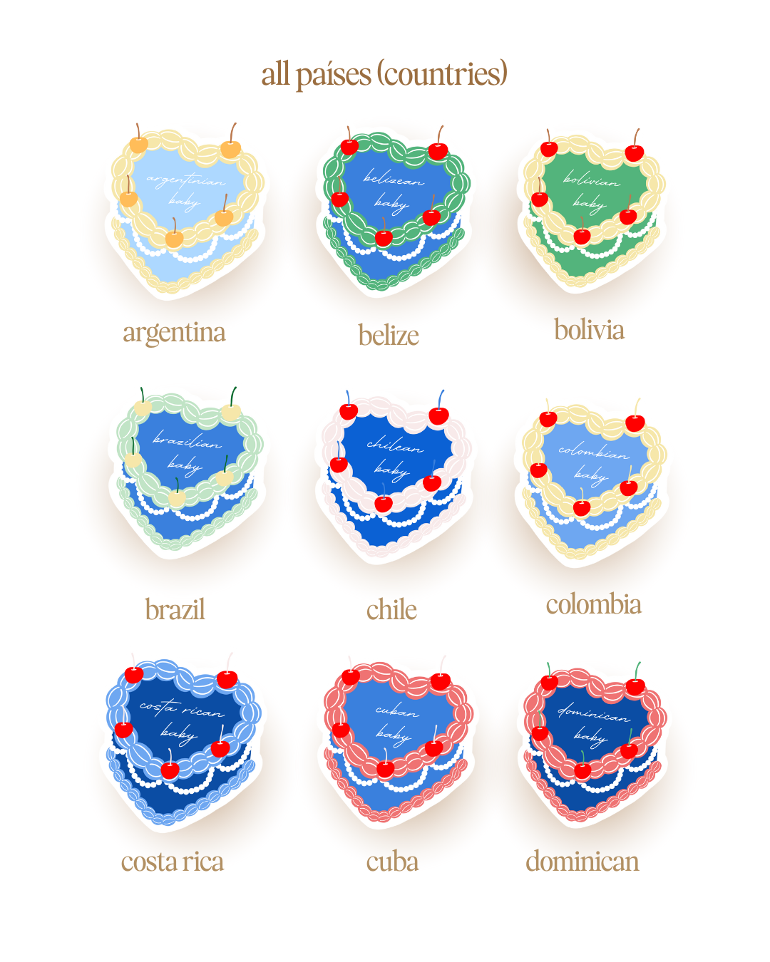 'Vintage Pastel' Stickers (All Países)