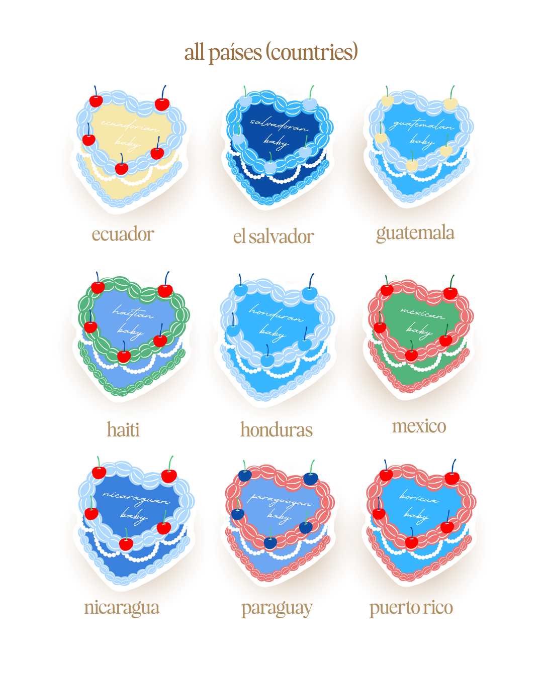 'Vintage Pastel' Stickers (All Países)