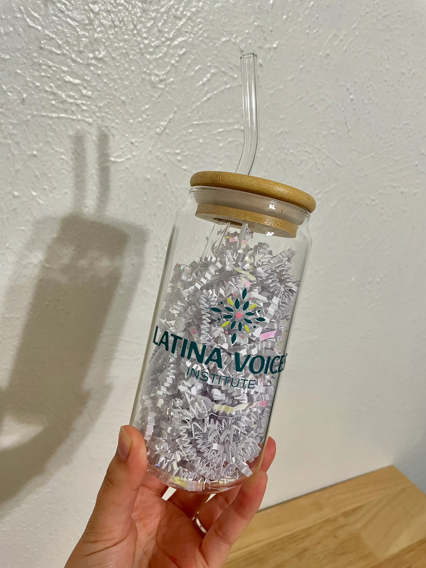 LVI Glass Cup w/ Straw