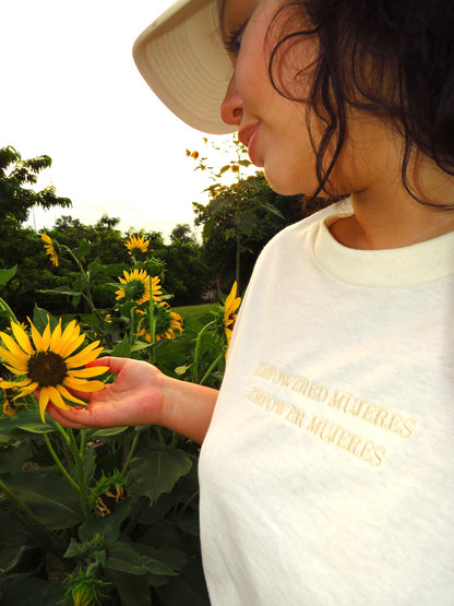 Monochrome 'Empowered Mujeres' Embroidered Shirt (Bone)