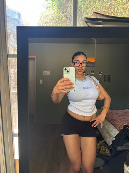 'Latina' Embroidered Rib Baby Tee